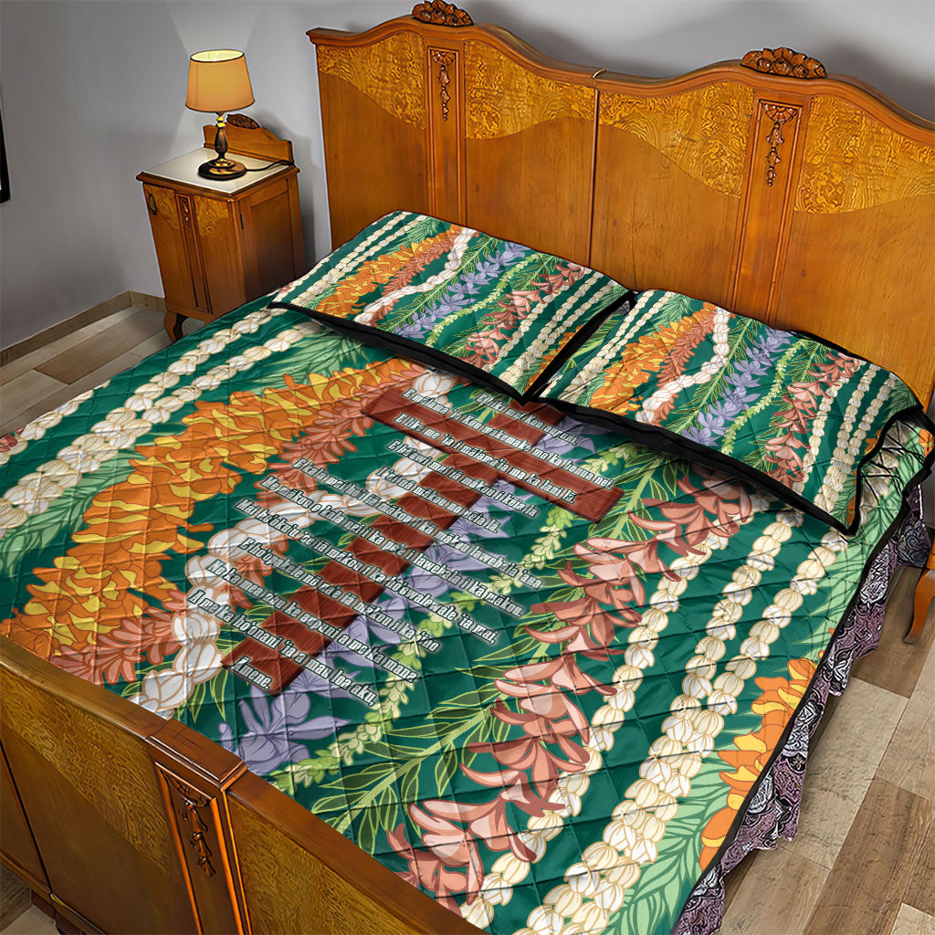 Mahalo Hawaii - ⁠Ka Pule a ka Haku Quilt Bed Set Mixed Lei