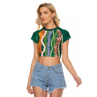 Mahalo Hawaii - ⁠Ka Pule a ka Haku Raglan Cropped T Shirt Mixed Lei