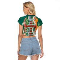 Mahalo Hawaii - ⁠Ka Pule a ka Haku Raglan Cropped T Shirt Mixed Lei