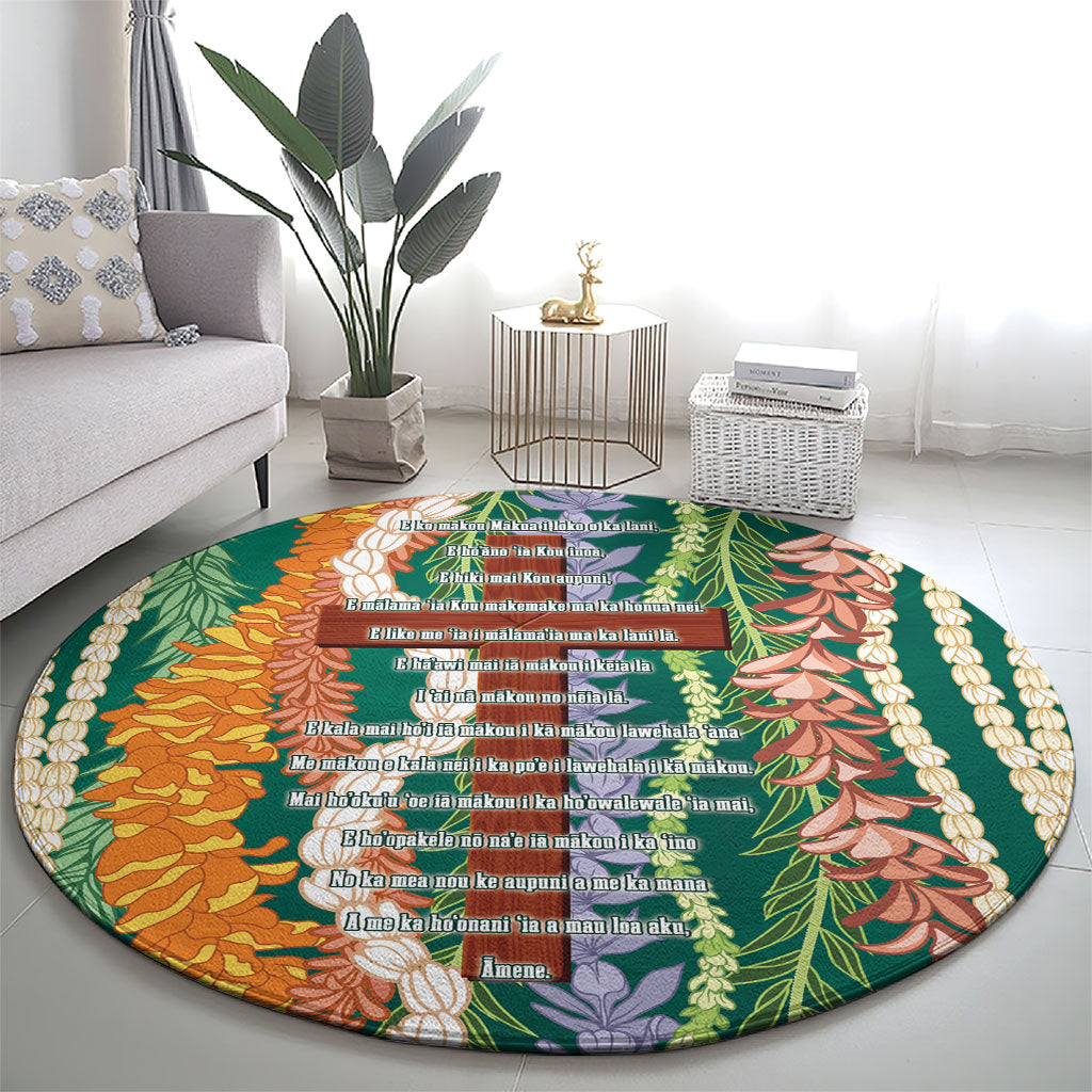 Mahalo Hawaii - ⁠Ka Pule a ka Haku Round Carpet Mixed Lei