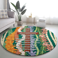 Mahalo Hawaii - ⁠Ka Pule a ka Haku Round Carpet Mixed Lei