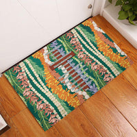 Mahalo Hawaii - ⁠Ka Pule a ka Haku Rubber Doormat Mixed Lei