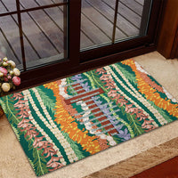 Mahalo Hawaii - ⁠Ka Pule a ka Haku Rubber Doormat Mixed Lei
