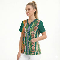 Mahalo Hawaii - ⁠Ka Pule a ka Haku Scrub Top Mixed Lei