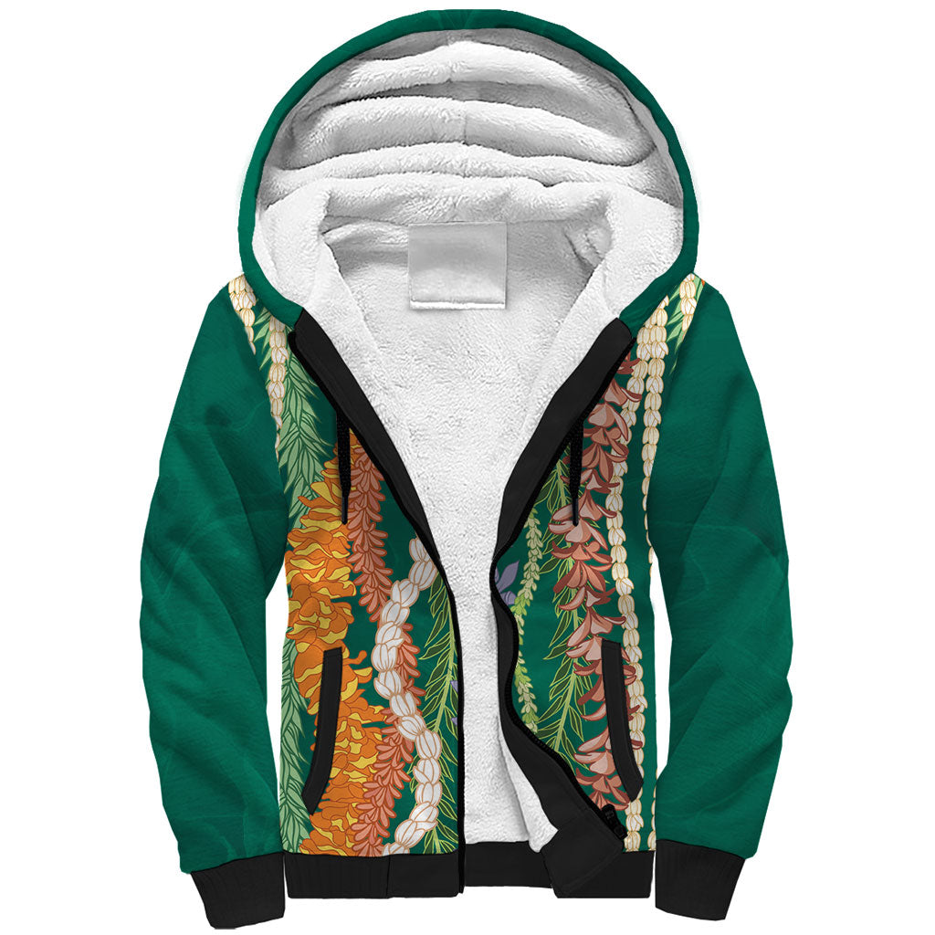 Mahalo Hawaii - ⁠Ka Pule a ka Haku Sherpa Hoodie Mixed Lei