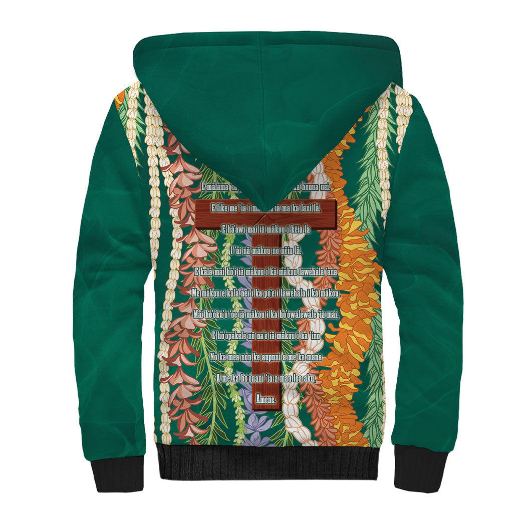 Mahalo Hawaii - ⁠Ka Pule a ka Haku Sherpa Hoodie Mixed Lei