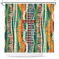 Mahalo Hawaii - ⁠Ka Pule a ka Haku Shower Curtain Mixed Lei