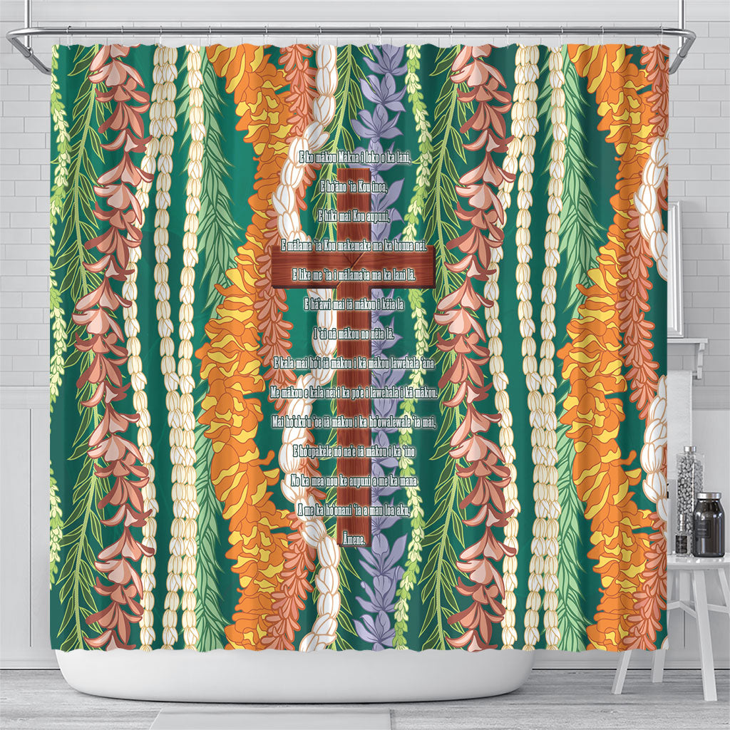 Mahalo Hawaii - ⁠Ka Pule a ka Haku Shower Curtain Mixed Lei