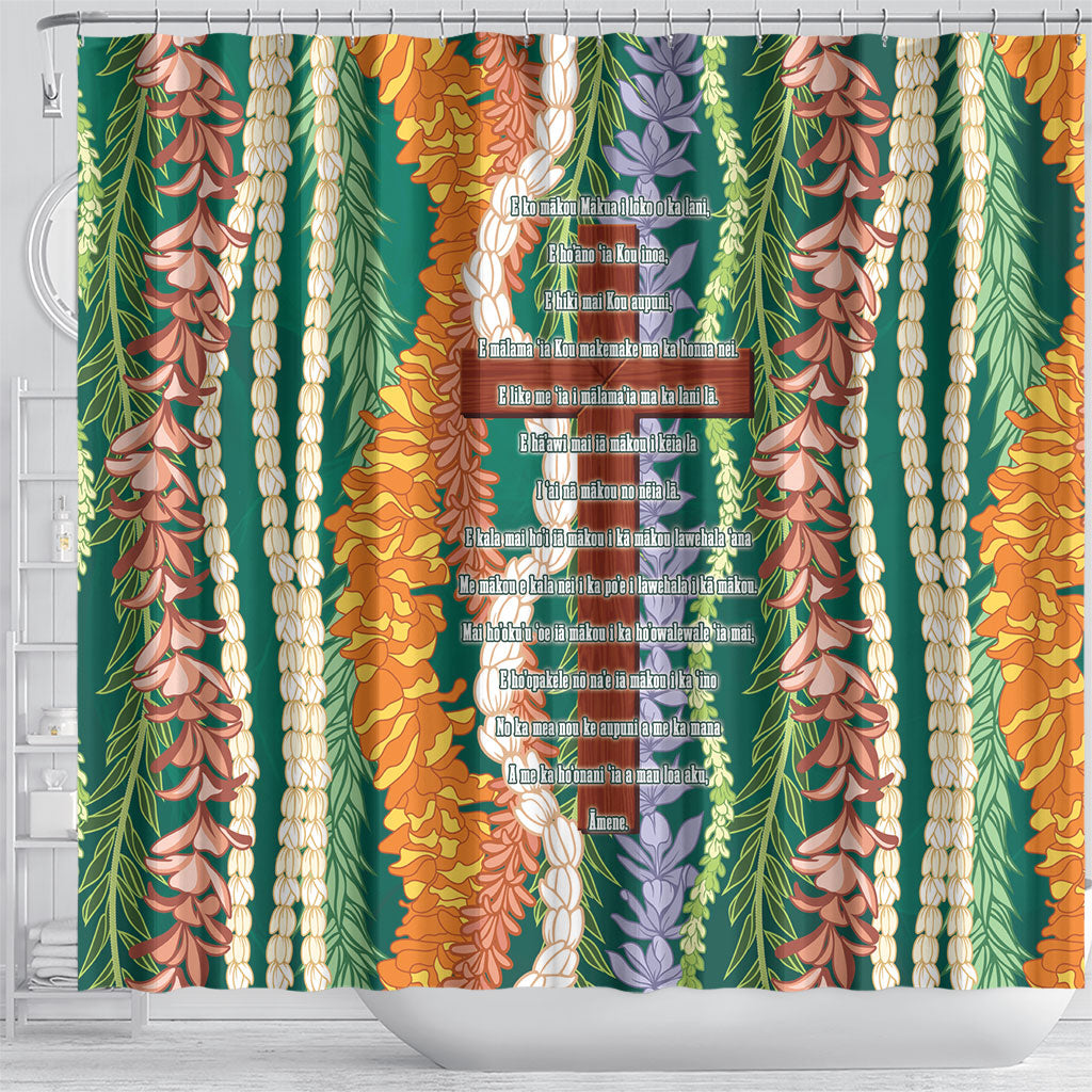 Mahalo Hawaii - ⁠Ka Pule a ka Haku Shower Curtain Mixed Lei