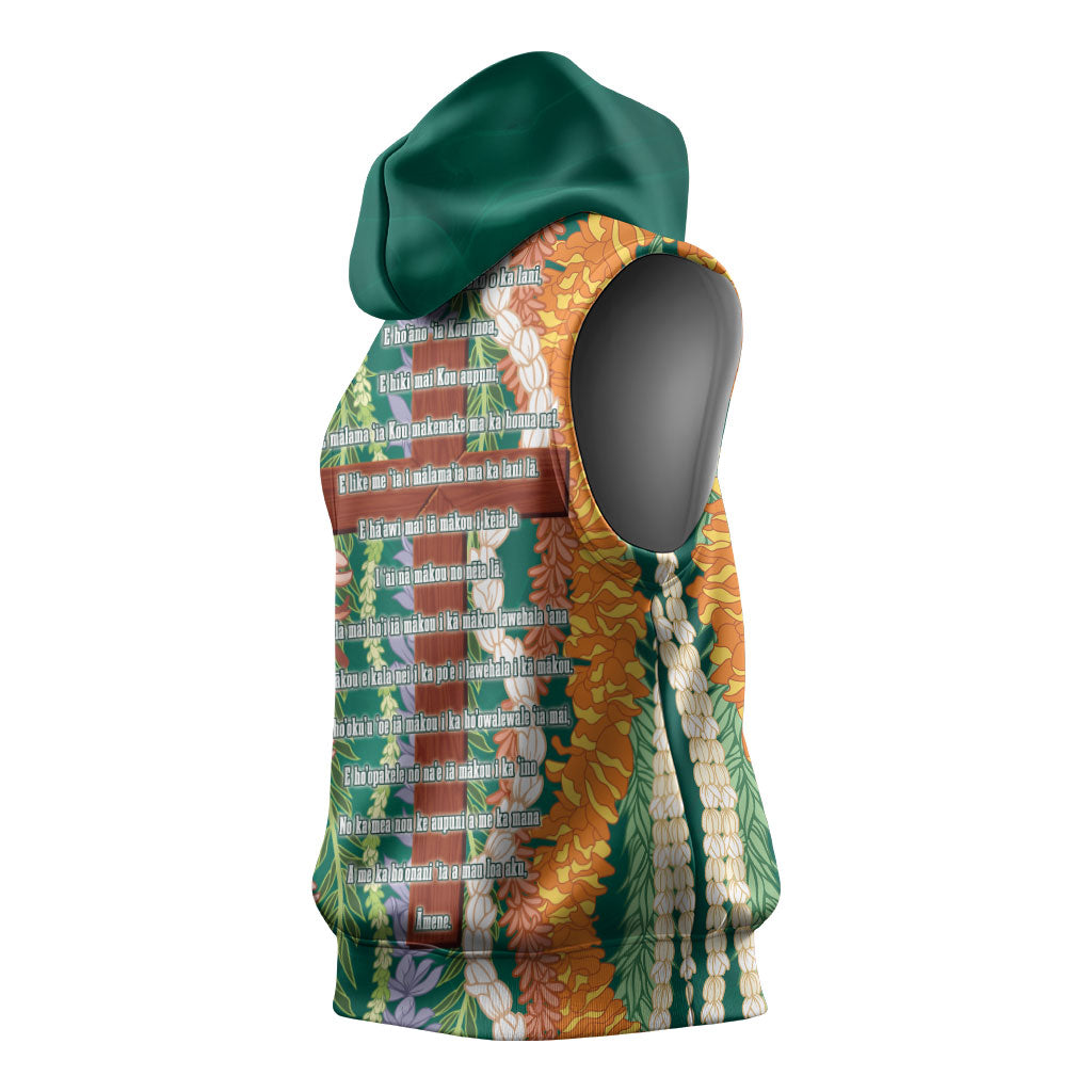 Mahalo Hawaii - ⁠Ka Pule a ka Haku Sleeveless Hoodie Mixed Lei