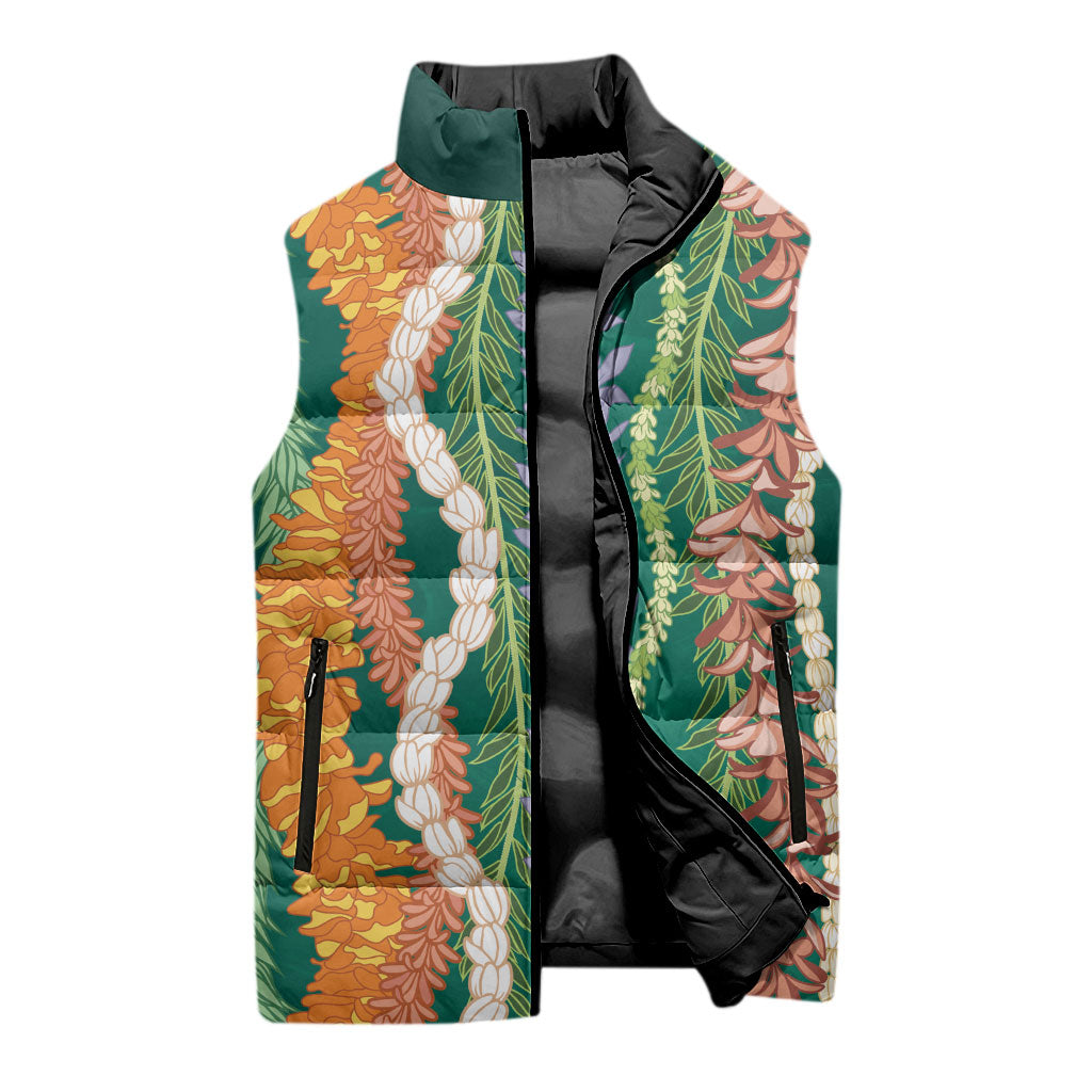 Mahalo Hawaii - ⁠Ka Pule a ka Haku Sleeveless Puffer Jacket Mixed Lei
