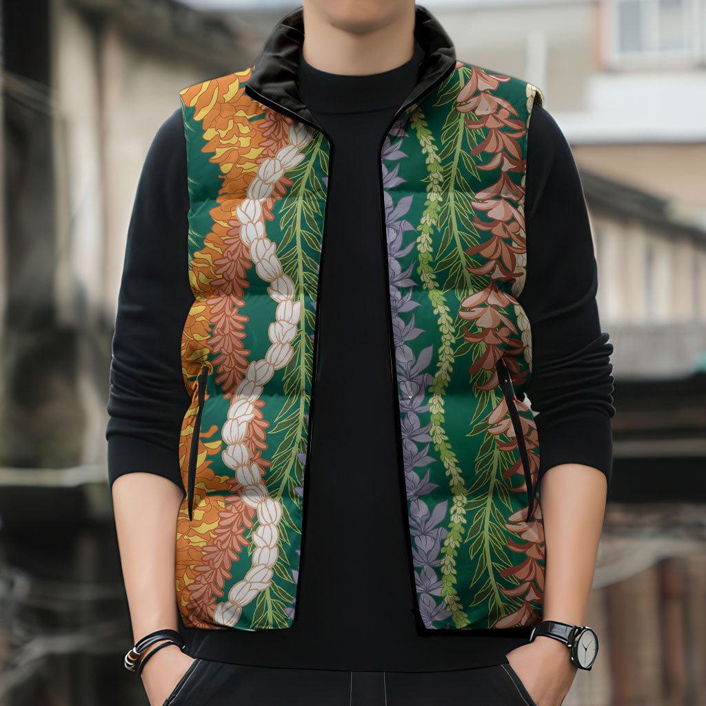 Mahalo Hawaii - ⁠Ka Pule a ka Haku Sleeveless Puffer Jacket Mixed Lei