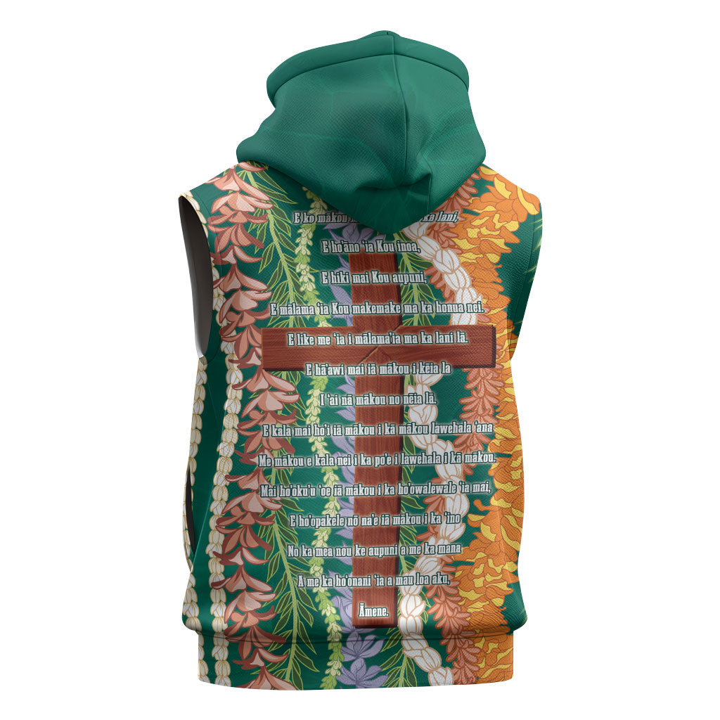 Mahalo Hawaii - ⁠Ka Pule a ka Haku Sleeveless Zip Hoodie Mixed Lei