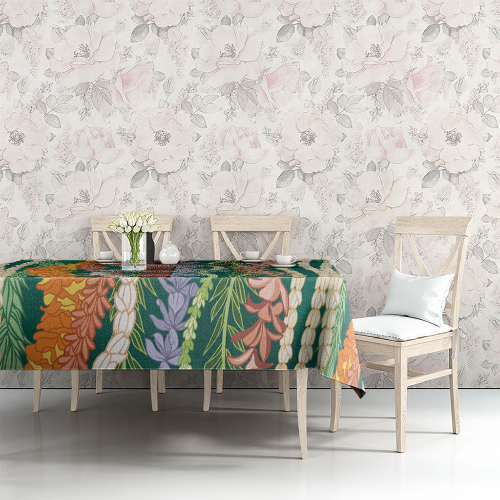 Mahalo Hawaii - ⁠Ka Pule a ka Haku Tablecloth Mixed Lei