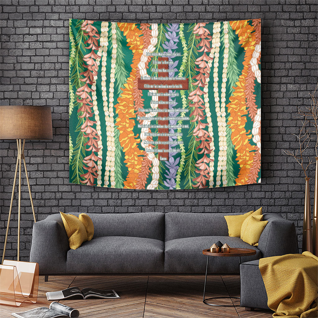 Mahalo Hawaii - Ka Pule a ka Haku Tapestry Mixed Lei LT7 Sage Green - Polynesian Pride