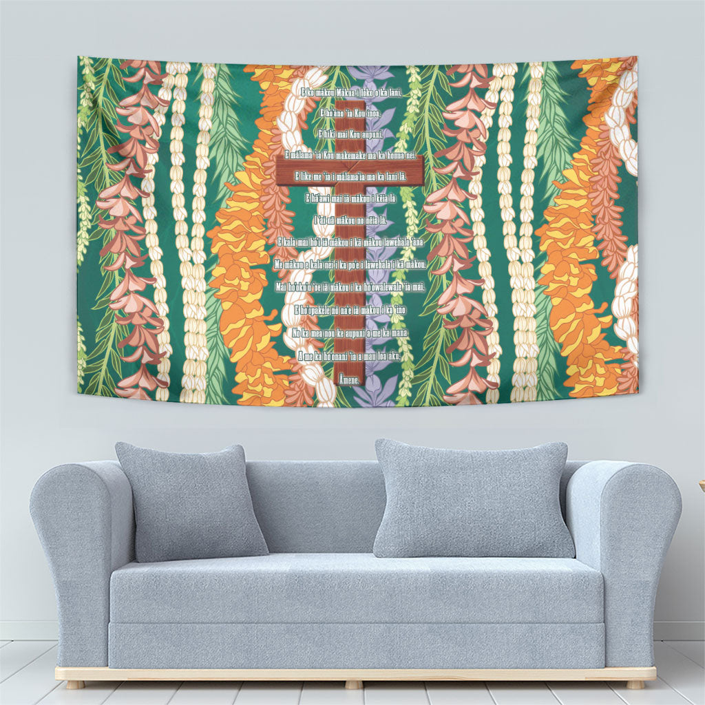Mahalo Hawaii - ⁠Ka Pule a ka Haku Tapestry Mixed Lei