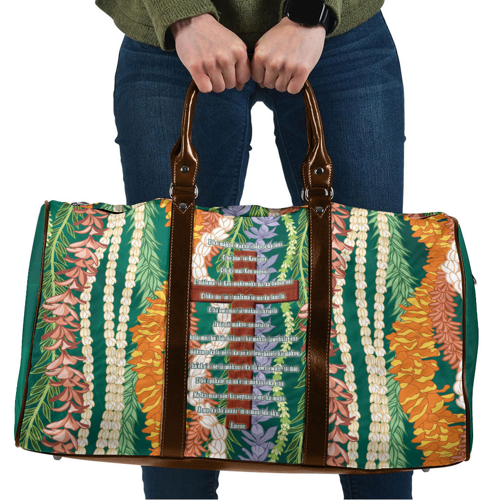 Mahalo Hawaii - Ka Pule a ka Haku Travel Bag Mixed Lei LT7 Sage Green - Polynesian Pride
