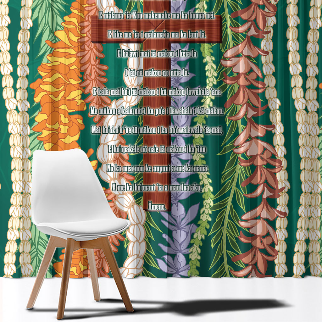 Mahalo Hawaii - ⁠Ka Pule a ka Haku Window Curtain Mixed Lei