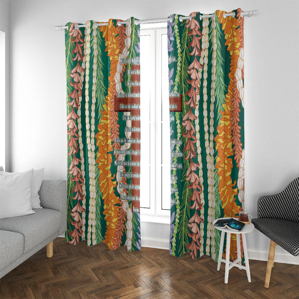 Mahalo Hawaii - ⁠Ka Pule a ka Haku Window Curtain Mixed Lei