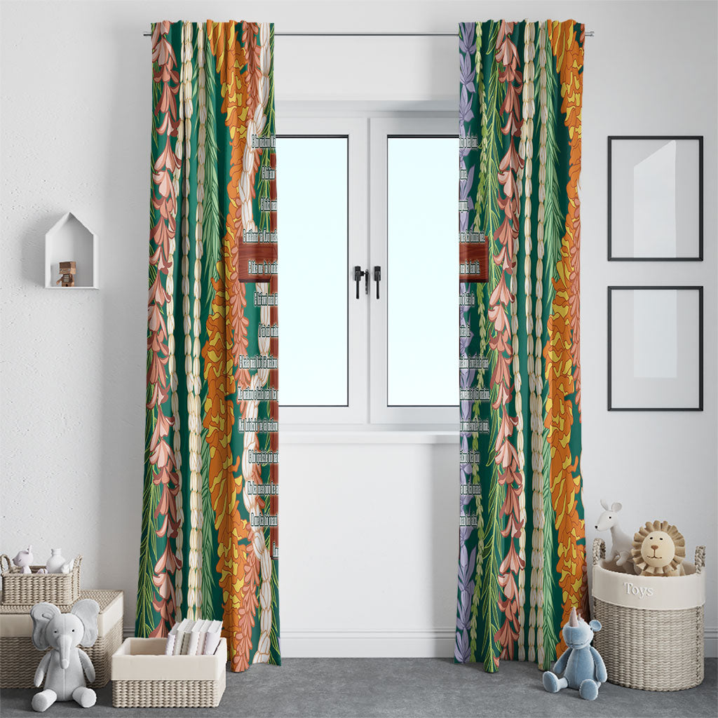 Mahalo Hawaii - ⁠Ka Pule a ka Haku Window Curtain Mixed Lei