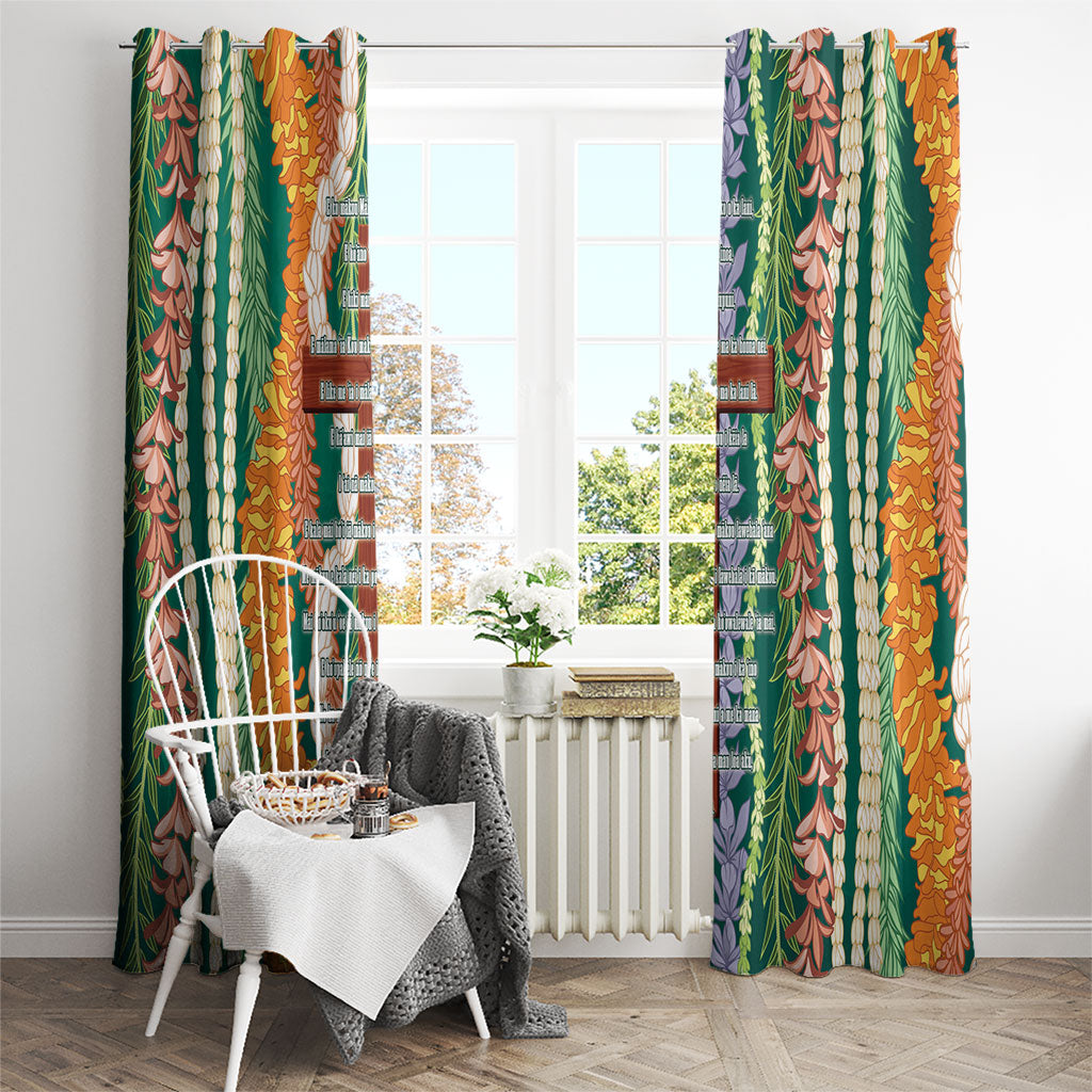 Mahalo Hawaii - ⁠Ka Pule a ka Haku Window Curtain Mixed Lei