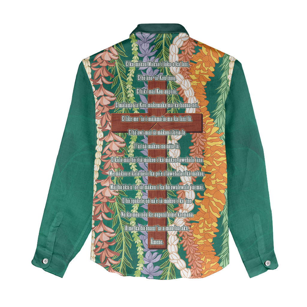 Mahalo Hawaii - ⁠Ka Pule a ka Haku Women Casual Shirt Mixed Lei