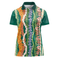 Mahalo Hawaii - ⁠Ka Pule a ka Haku Women Polo Shirt Mixed Lei