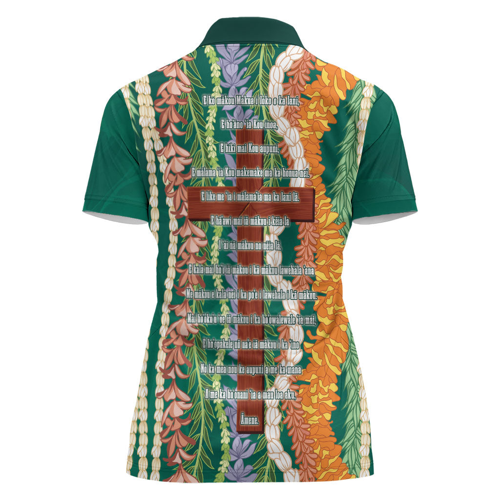 Mahalo Hawaii - ⁠Ka Pule a ka Haku Women Polo Shirt Mixed Lei