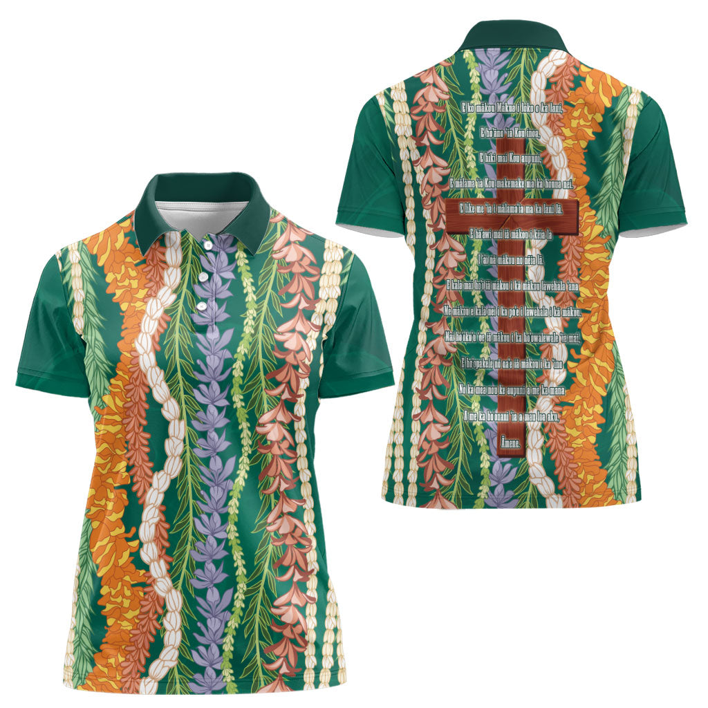 Mahalo Hawaii - ⁠Ka Pule a ka Haku Women Polo Shirt Mixed Lei