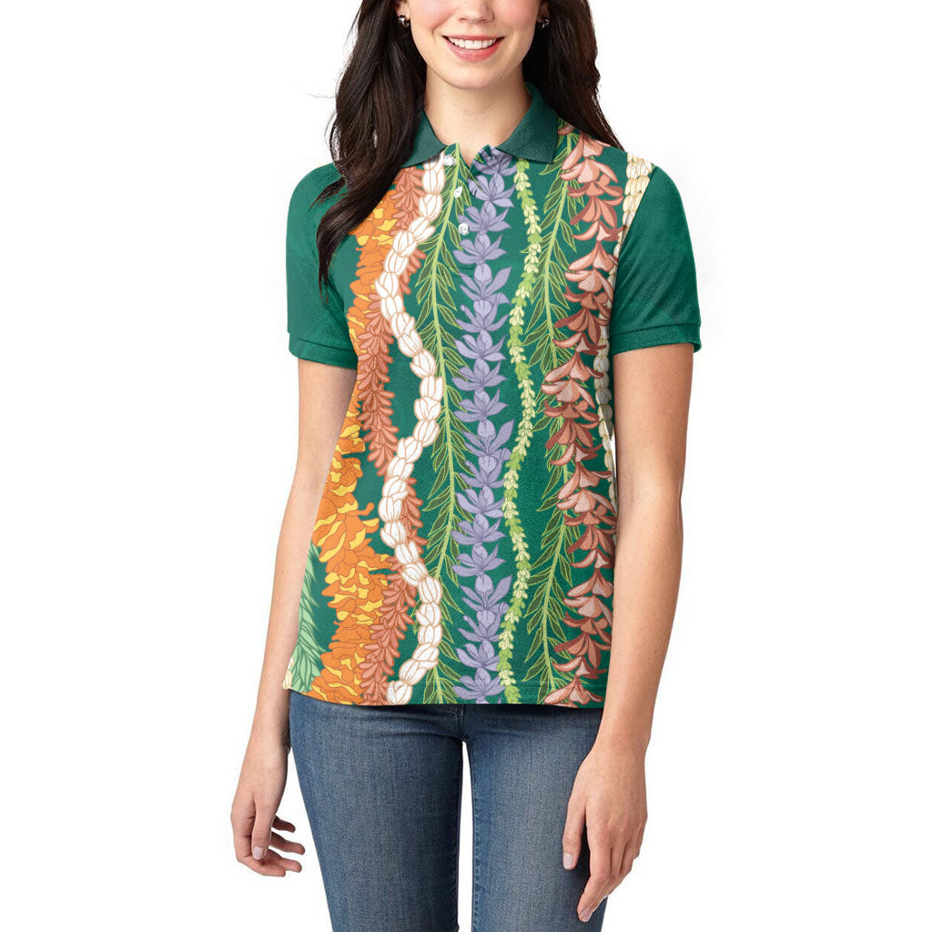 Mahalo Hawaii - ⁠Ka Pule a ka Haku Women Polo Shirt Mixed Lei