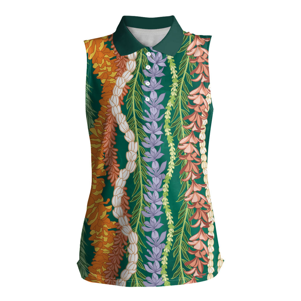 Mahalo Hawaii - ⁠Ka Pule a ka Haku Women Sleeveless Polo Shirt Mixed Lei