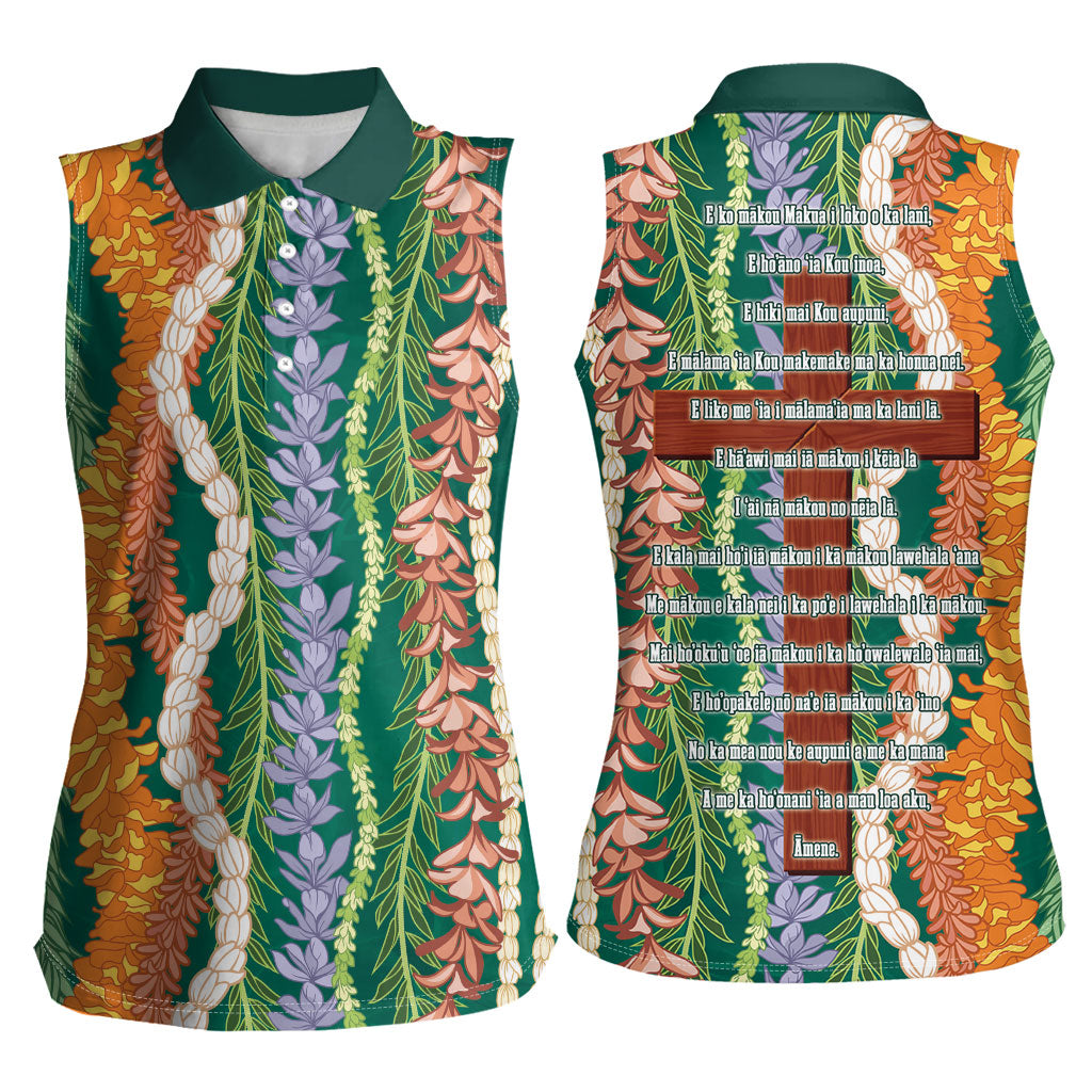 Mahalo Hawaii - ⁠Ka Pule a ka Haku Women Sleeveless Polo Shirt Mixed Lei