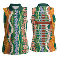 Mahalo Hawaii - ⁠Ka Pule a ka Haku Women Sleeveless Polo Shirt Mixed Lei