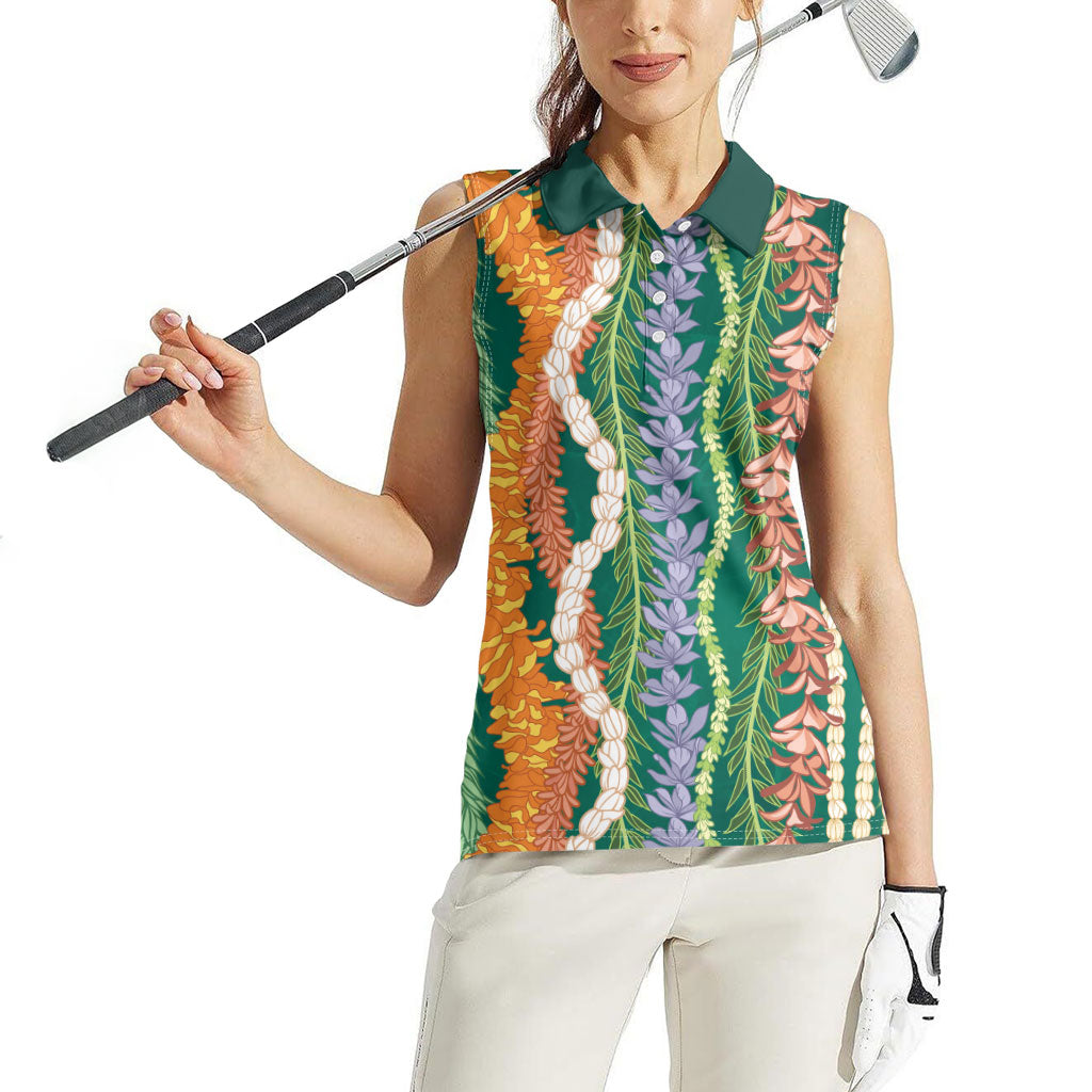 Mahalo Hawaii - ⁠Ka Pule a ka Haku Women Sleeveless Polo Shirt Mixed Lei
