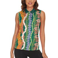 Mahalo Hawaii - ⁠Ka Pule a ka Haku Women Sleeveless Polo Shirt Mixed Lei