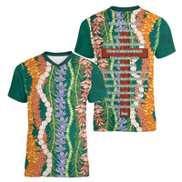 Mahalo Hawaii - ⁠Ka Pule a ka Haku Women V-Neck T-Shirt Mixed Lei