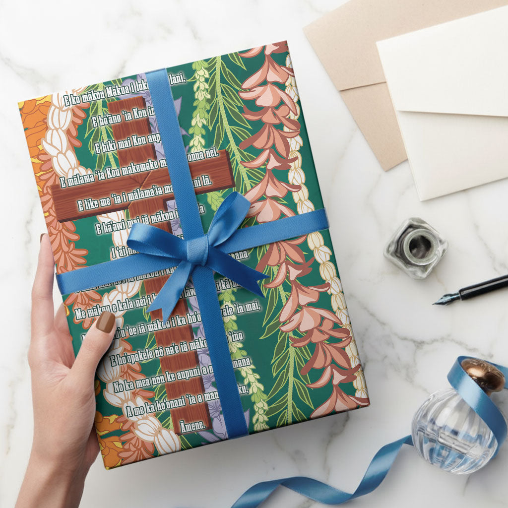 Mahalo Hawaii - The Lord's Prayers Wrapping Paper Mixed Lei