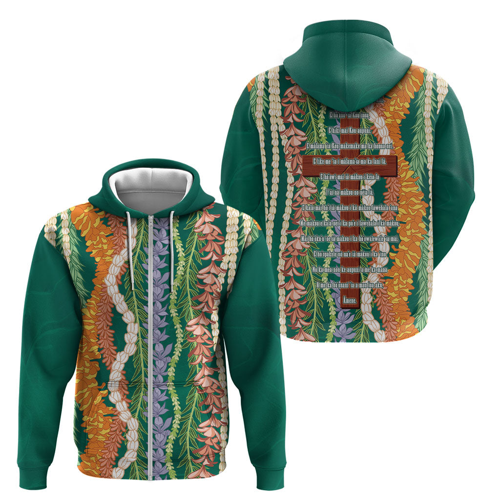 Mahalo Hawaii - ⁠Ka Pule a ka Haku Zip Hoodie Mixed Lei