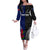Personalised New Zealand Vs Samoa Rugby Family Matching Off Shoulder Long Sleeve Dress and Hawaiian Shirt Go Champions LT7 Mom's Dress Black Blue - Polynesian Pride