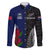 Personalised New Zealand Vs Samoa Rugby Family Matching Summer Maxi Dress and Hawaiian Shirt Go Champions LT7 Dad's Shirt - Long Sleeve Black Blue - Polynesian Pride