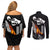 Hawaii Humpback Whale Couples Matching Off Shoulder Short Dress and Long Sleeve Button Shirts Be Strong - Pray For Maui LT7 - Polynesian Pride
