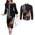 Hawaii Humpback Whale Couples Matching Off The Shoulder Long Sleeve Dress and Long Sleeve Button Shirts Be Strong - Pray For Maui LT7 Black - Polynesian Pride