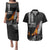 Hawaii Humpback Whale Couples Matching Puletasi Dress and Hawaiian Shirt Be Strong - Pray For Maui LT7 Black - Polynesian Pride