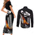 Hawaii Humpback Whale Couples Matching Short Sleeve Bodycon Dress and Long Sleeve Button Shirts Be Strong - Pray For Maui LT7 - Polynesian Pride