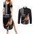 Hawaii Humpback Whale Couples Matching Summer Maxi Dress and Long Sleeve Button Shirts Be Strong - Pray For Maui LT7 Black - Polynesian Pride