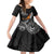 Hawaii Humpback Whale Family Matching Long Sleeve Bodycon Dress and Hawaiian Shirt Be Strong - Pray For Maui LT7 Daughter's Dress Black - Polynesian Pride