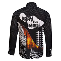 Hawaii Humpback Whale Family Matching Off Shoulder Long Sleeve Dress and Hawaiian Shirt Be Strong - Pray For Maui LT7 - Polynesian Pride