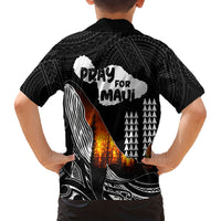 Hawaii Humpback Whale Family Matching Off Shoulder Maxi Dress and Hawaiian Shirt Be Strong - Pray For Maui LT7 - Polynesian Pride