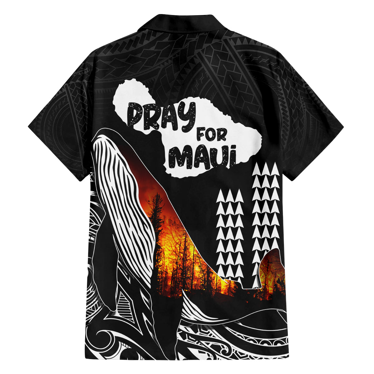 Hawaii Humpback Whale Family Matching Off Shoulder Maxi Dress and Hawaiian Shirt Be Strong - Pray For Maui LT7 - Polynesian Pride