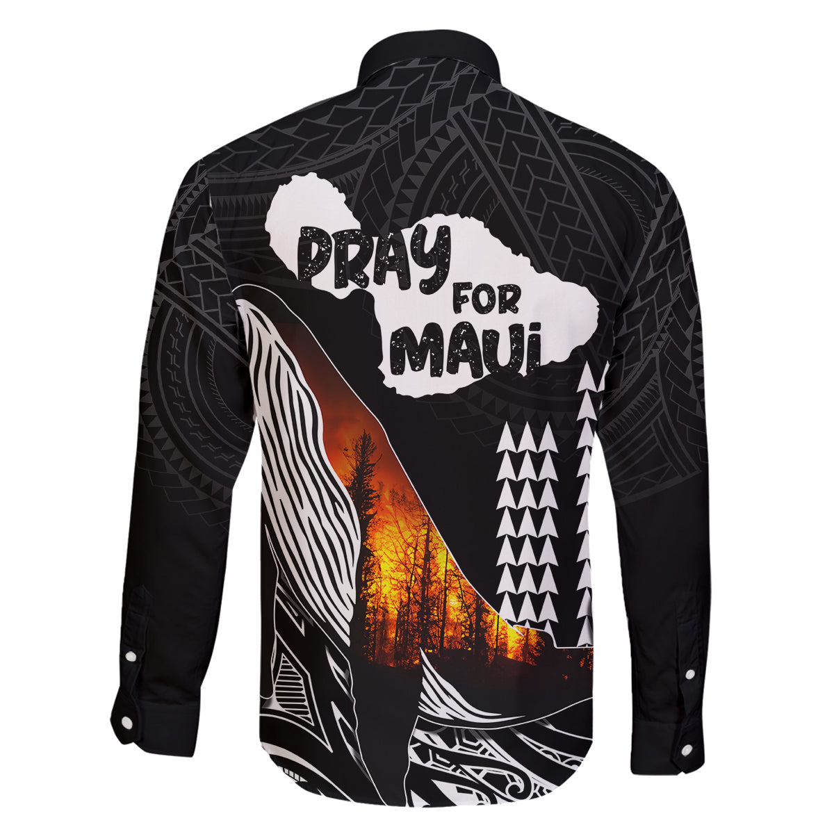 Hawaii Humpback Whale Family Matching Summer Maxi Dress and Hawaiian Shirt Be Strong - Pray For Maui LT7 - Polynesian Pride